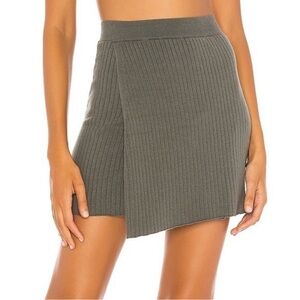 Free People Mod Wrap Mini Skirt Thyme Green Sweater Skirt SZ S